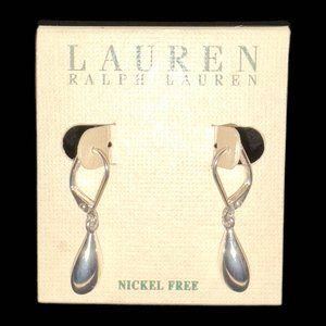 Ralph Lauren Sterling Silver Teardrop Shape Earrings